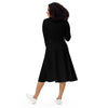 Black long sleeve midi dress - small print
