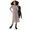 Long sleeve midi dress Tan