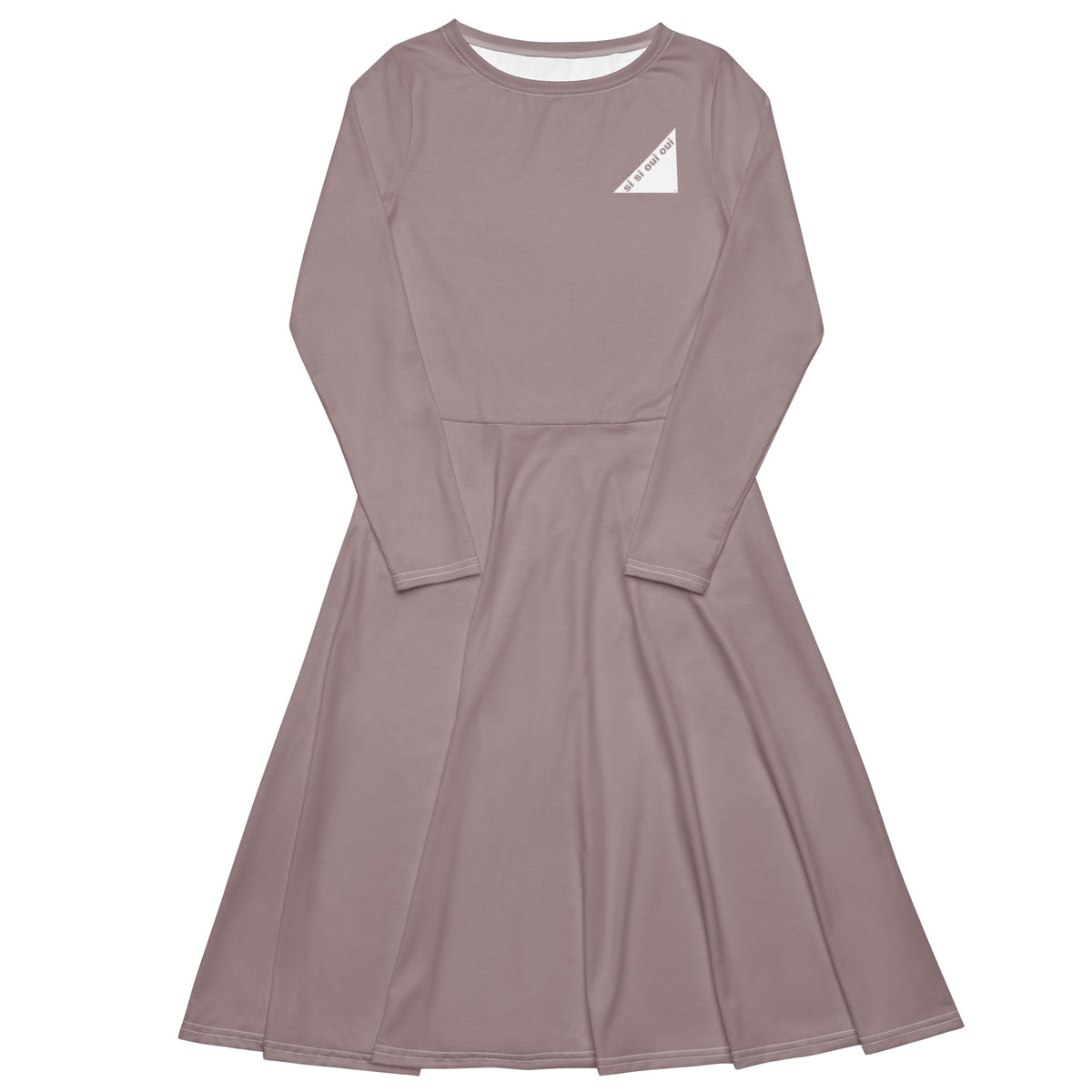 Long sleeve midi dress Tan