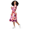 All-over print long sleeve midi dress