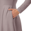 Long sleeve midi dress Tan