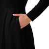 Black long sleeve midi dress - small print
