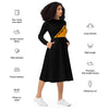 Long sleeve midi dress black