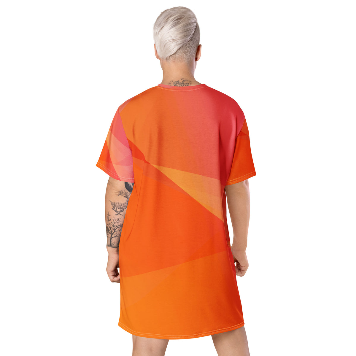 T-shirt dress blood orange