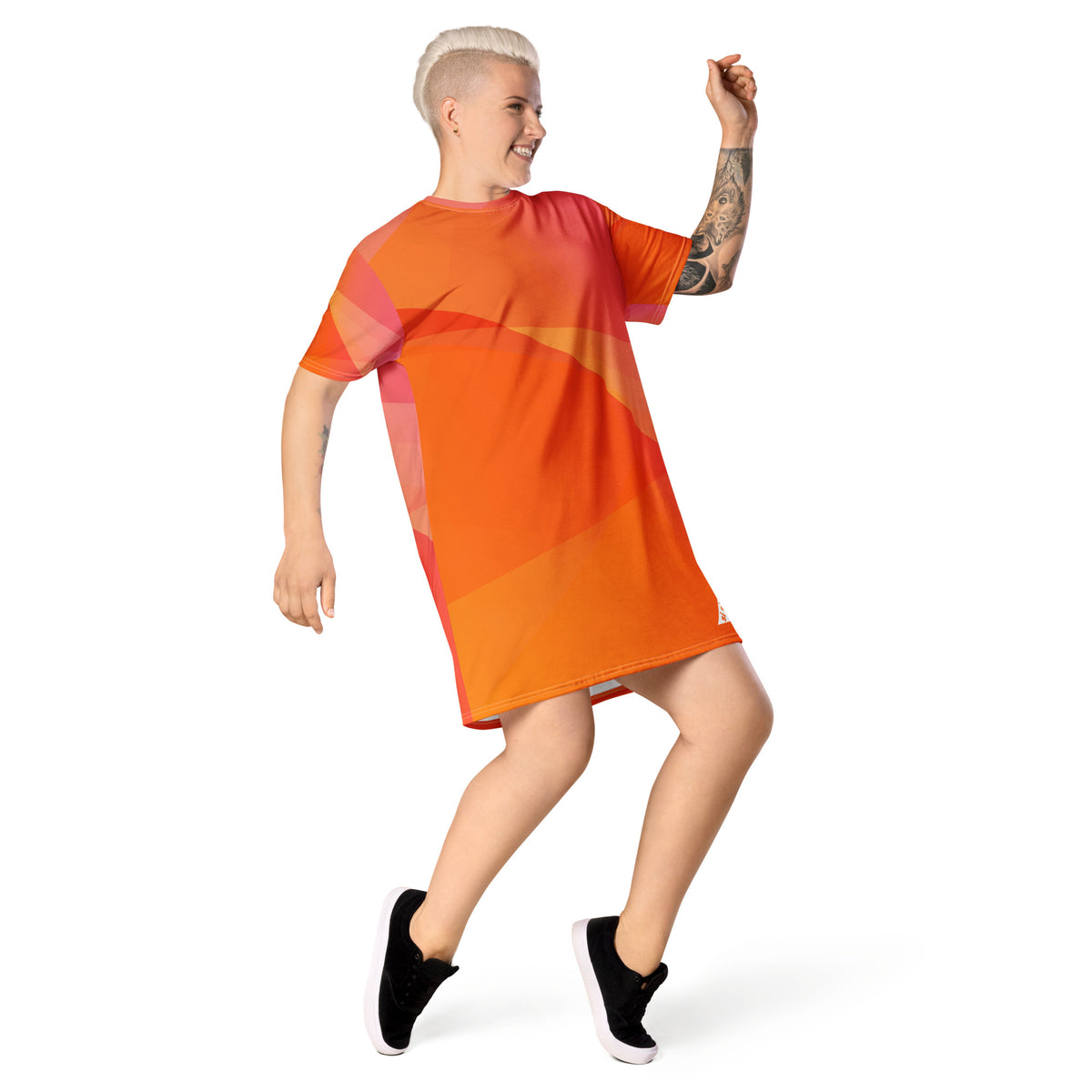 T-shirt dress blood orange