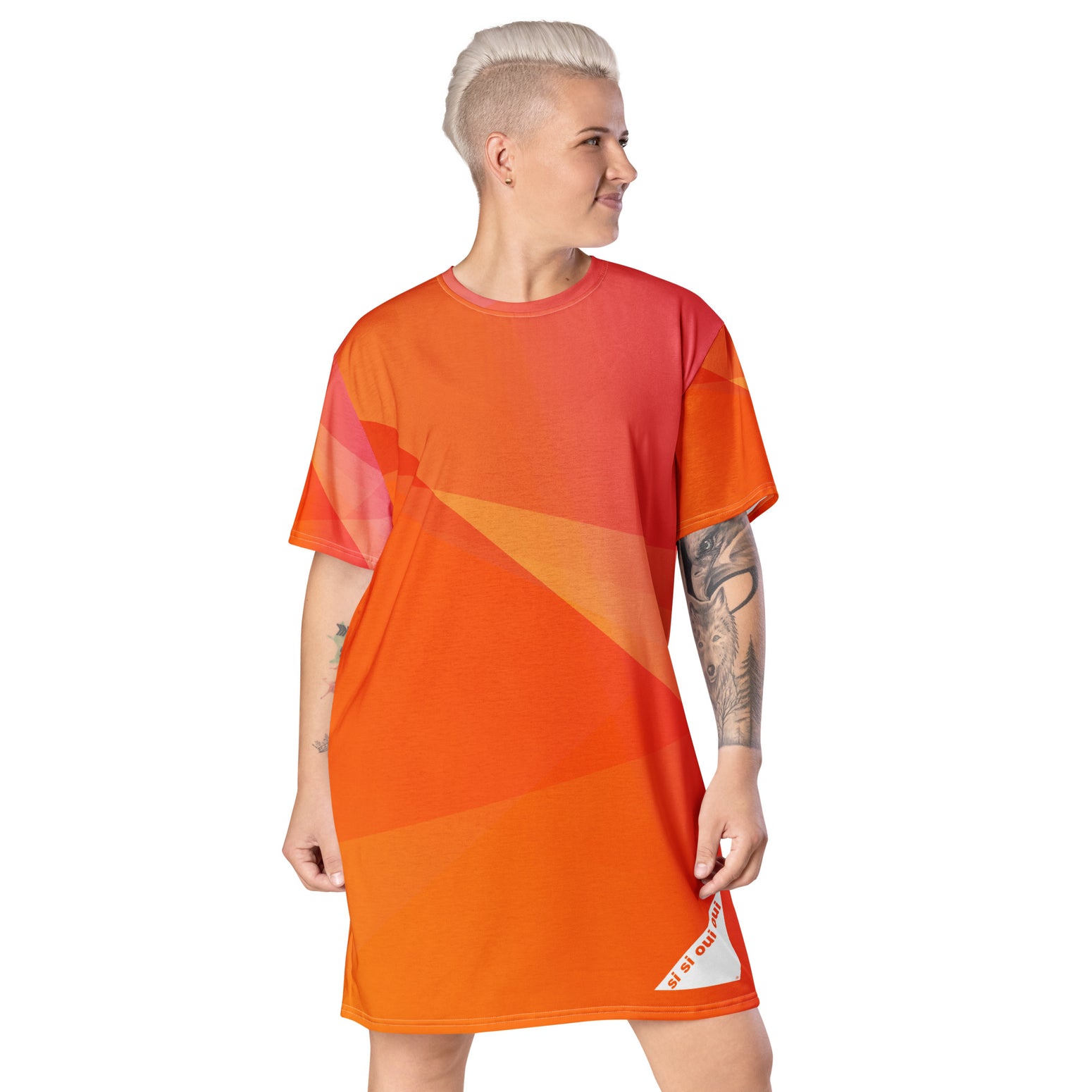 T-shirt dress blood orange
