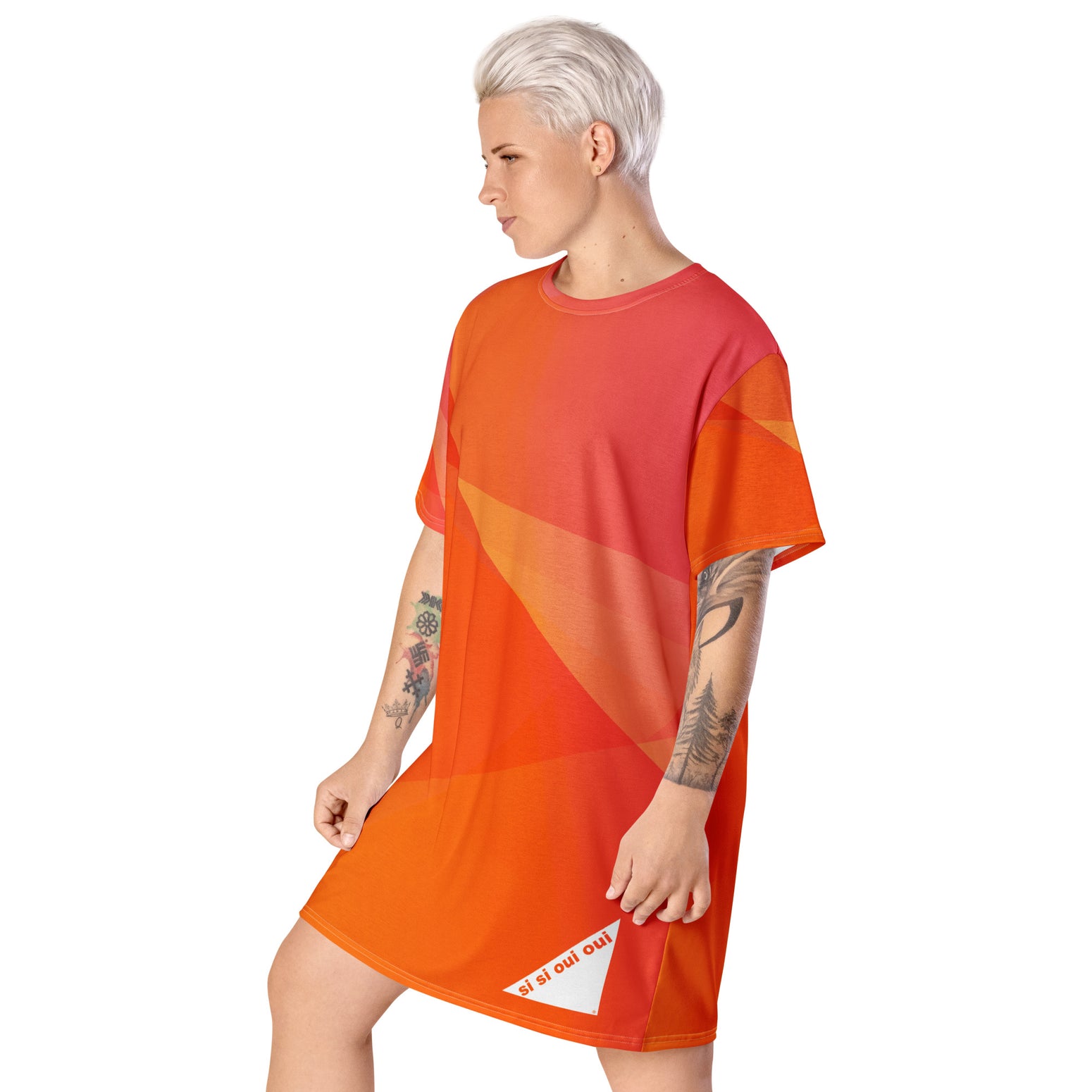 T-shirt dress blood orange