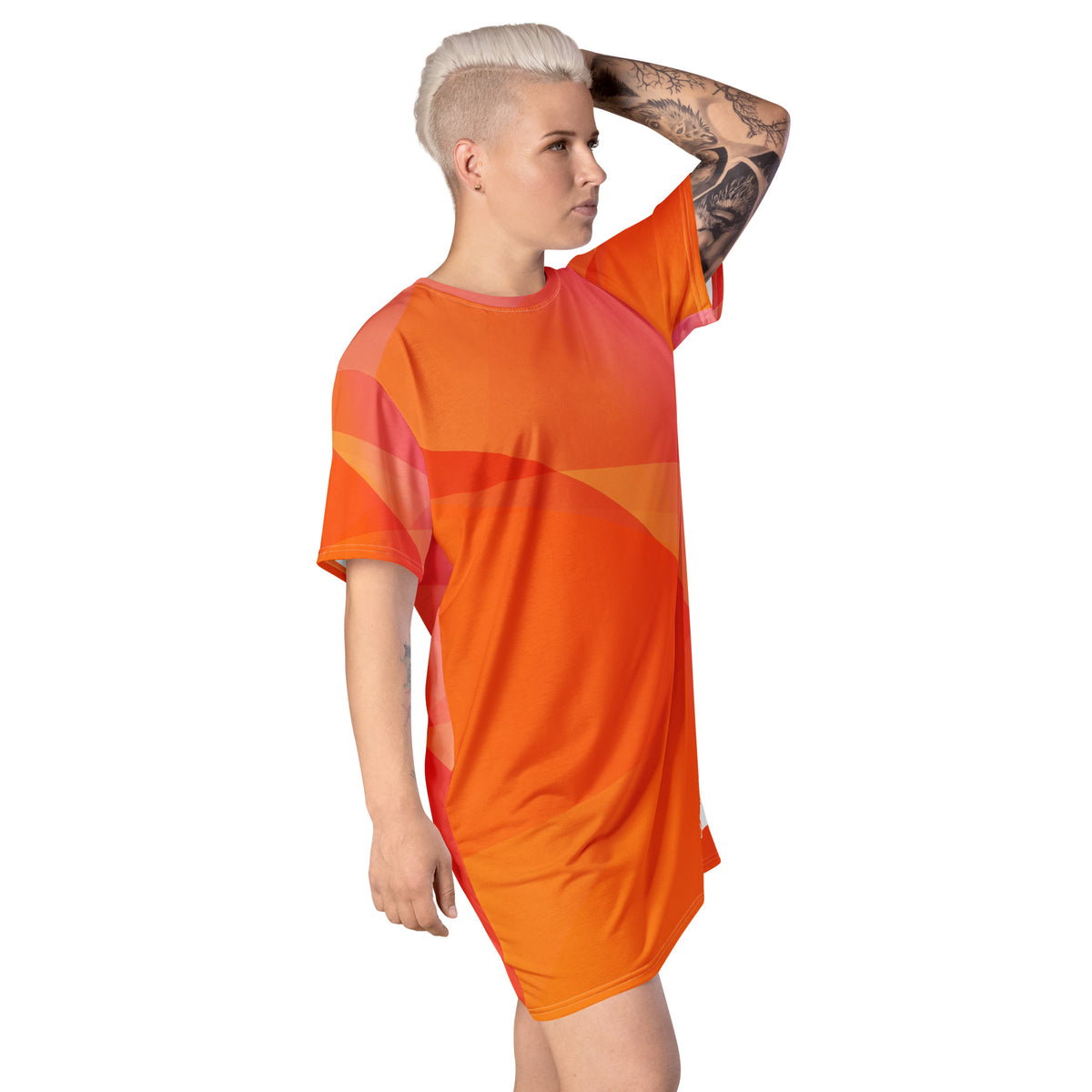T-shirt dress blood orange