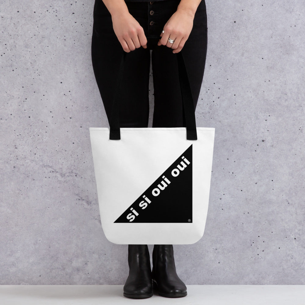 Tote bag with color handle