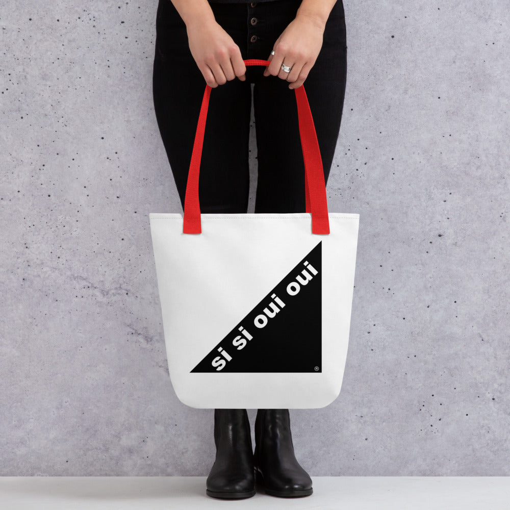 Tote bag with color handle