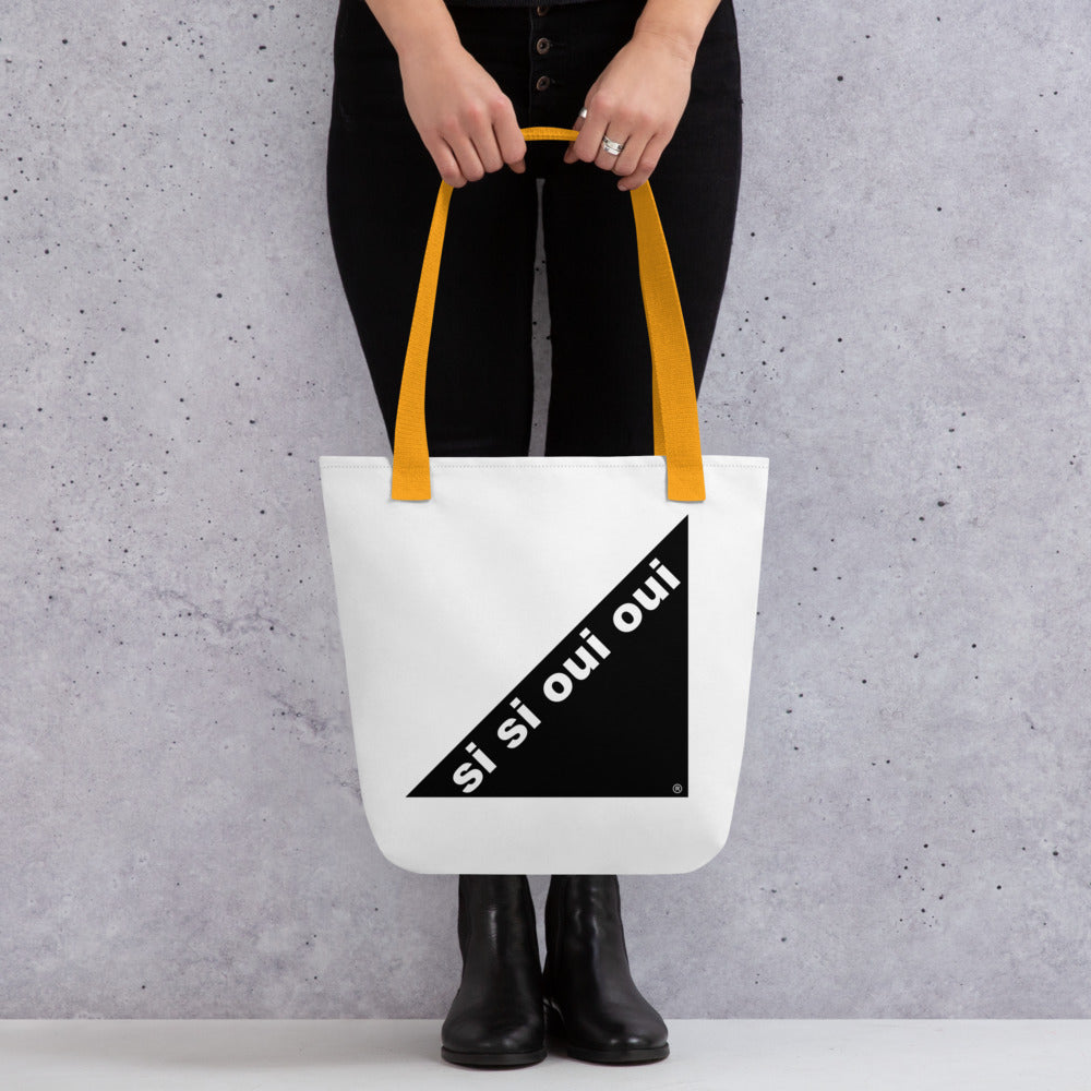 Tote bag with color handle