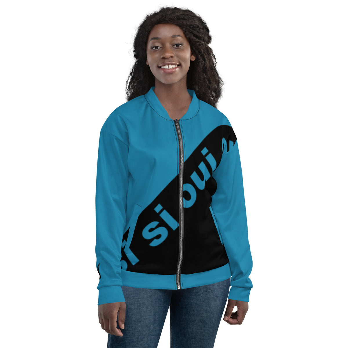 Unisex Bomber Jacket - Pelorous blue