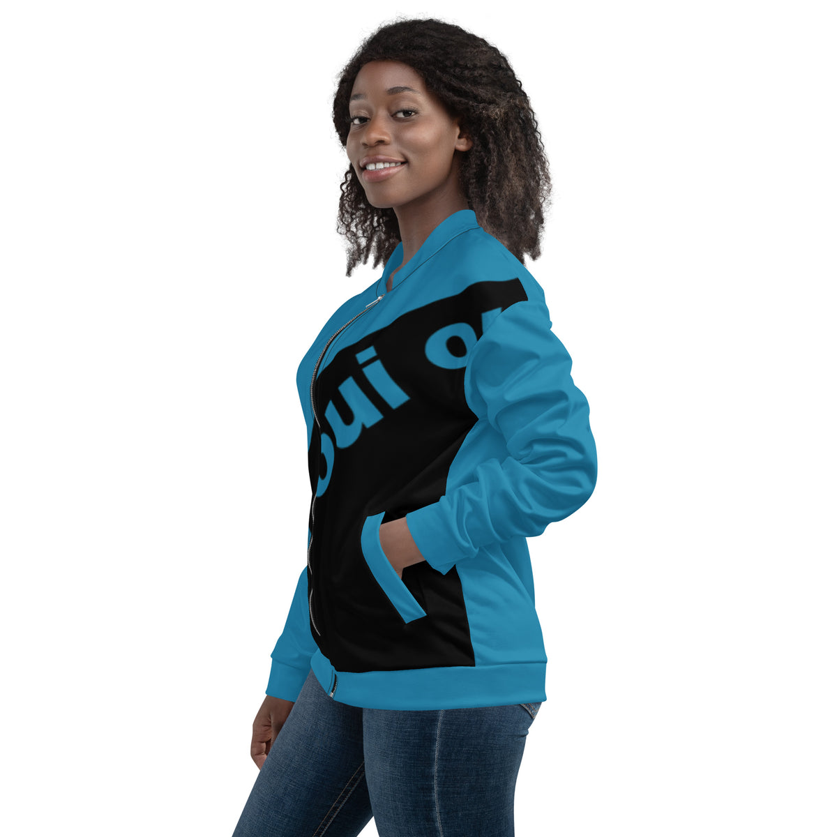 Unisex Bomber Jacket - Pelorous blue