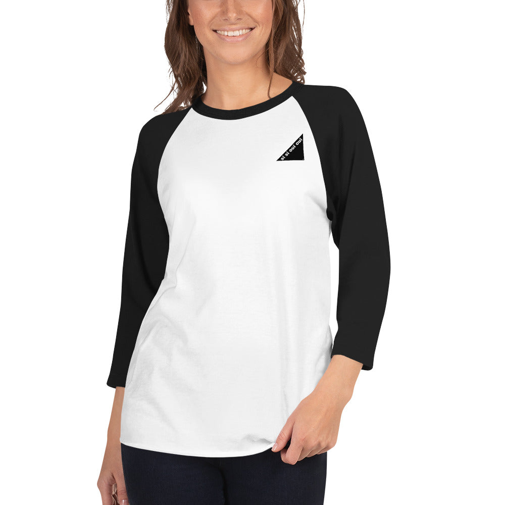 Unisex White 3/4 sleeve raglan shirt