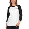 Unisex White 3/4 sleeve raglan shirt
