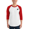 Unisex White 3/4 sleeve raglan shirt